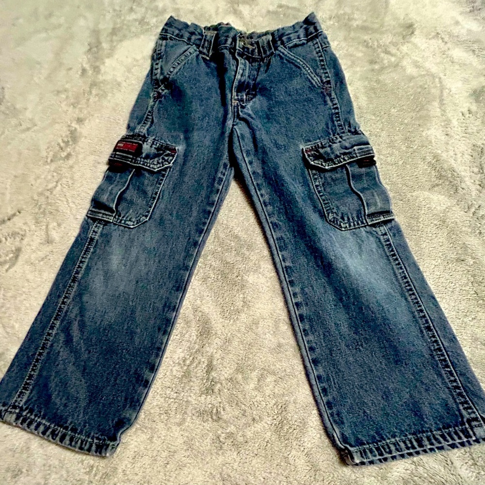 Wrangler Denim Adjustable Waist Cargo pant, Boys Size 6 Regular